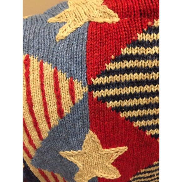 Design Options Philip Jane Gordon Sweater L Cardigan Stars Stripe Patriotic (HH8 - Picture 8 of 12